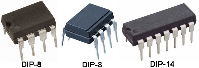 Двухрядные пластиковые корпуса современных ОУ для выводного монтажа (DIP)