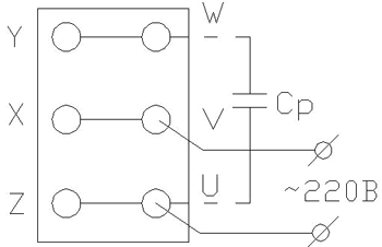 Соединение в выводной коробке ЭД по схеме треугольник